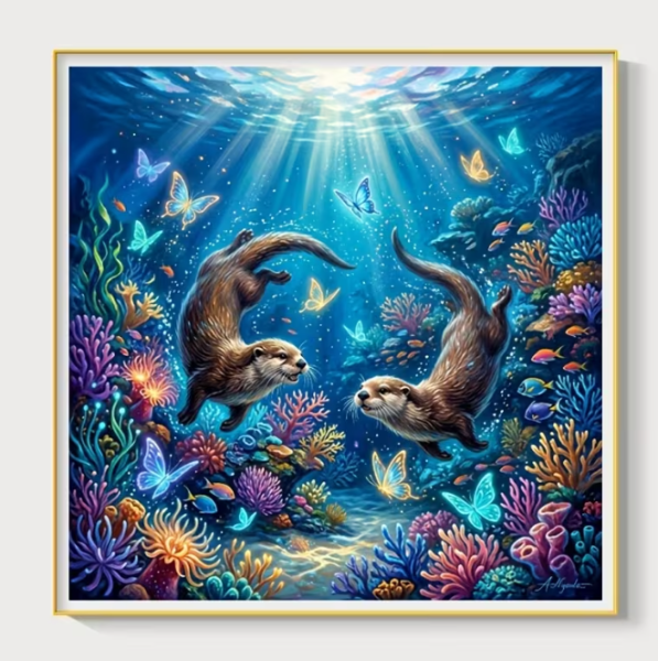 Diamond Painting Verspielte Otter